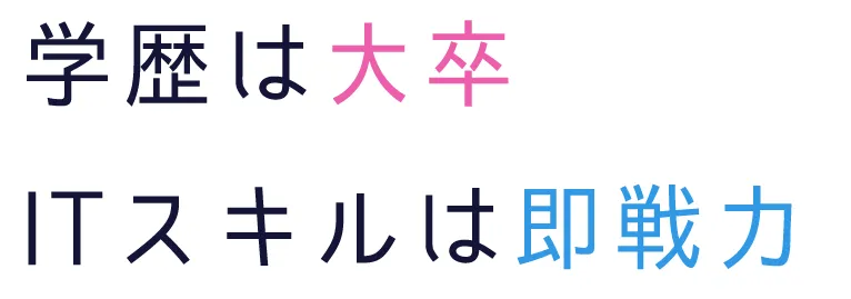 学歴は大卒ITスキルは即戦力